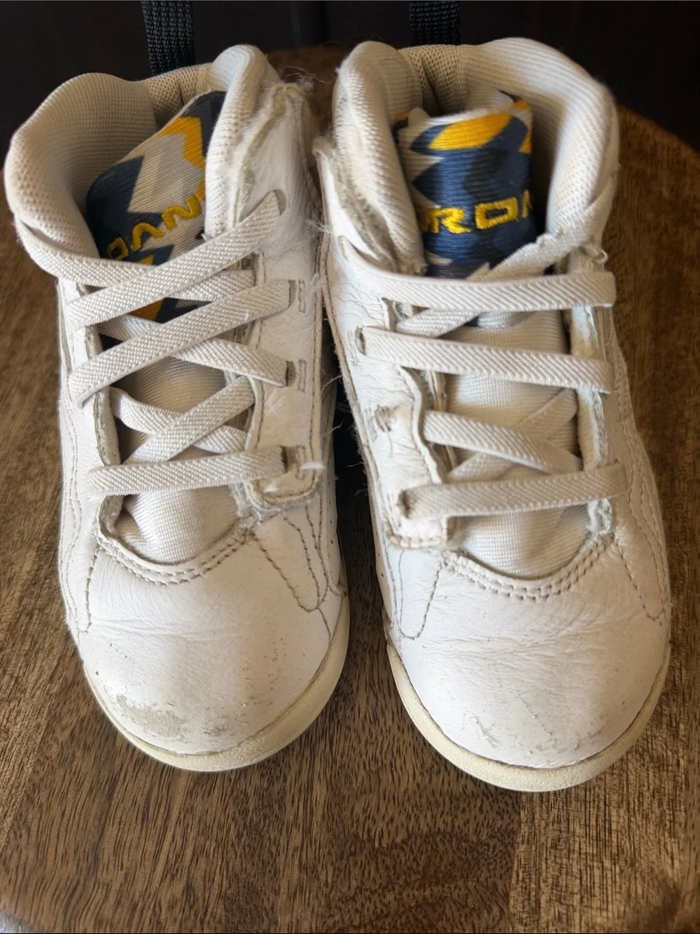 Jordan Kids White and Yellow Accent High-Top Sneakers